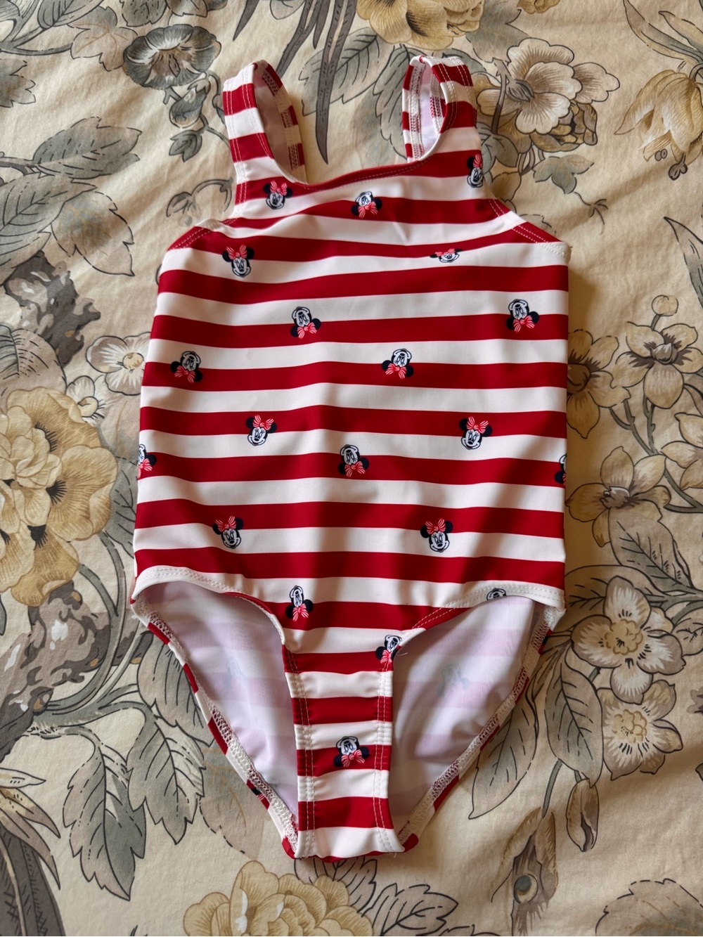 Old Navy x Disney Red & White Striped Minnie Mouse One-Piece Swimsuit
